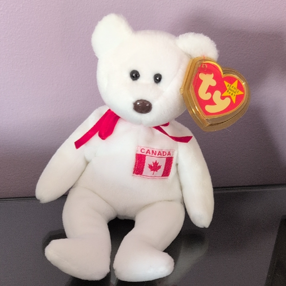 Vintage Ty White Bear Canada Patch